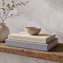 Beautiful Decorative Books - Set of 2 Linen Boxes Enhance Your Coffee Table, Bookshelf or Mantel Decor - Stylish Fake/Faux Books for Modern Home Decoration, Photo Storage and as a Keepsake Box (Blue-beige)