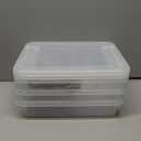 Citylife 3 PCS Plastic Storage Bins with Latching Lids Portable Project Case Clear File Box Stackable Storage Containers for Organizing B5 Paper, Photo, Document, Scrapbook