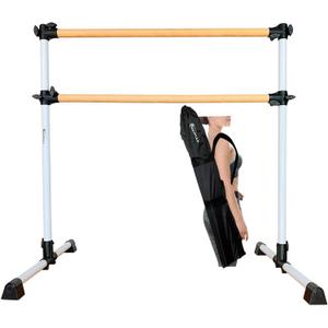 MARFULA 4 Ft Portable Wood Ballet Barre Ballet Bar Dance Barre Freestanding with Carry Bag