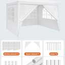 10x10 FT Outdoor Canopy Party Tent with Sidewalls and Door, White