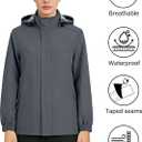 iCreek Rain Suit Waterproof Hooded Rain Gear Breathable Lightweight Packable Rain Jacket Pants Men Women for Hiking Fish Golf (Gray, L)