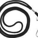 HOSL Black Nylon Lanyards, 100 Pack Bulk Office ID Card Lanyards with Swivel Hook (Modern/Fitted, 19 inches, 1.54lb)