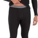 Fruit of the Loom Men's Recycled Waffle Thermal Underwear Set (Top and Bottom) (Medium, Black)