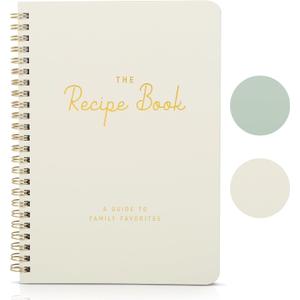 ZICOTO Aesthetic Blank Recipe Book - The Perfect Recipe Notebook to Write in Your Own Recipes - Beautiful Blank Cookbook to Organize Your Recipes (beige)