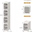 Narrow Slim Bathroom Storage Cabinet with Wheels, 4-Tier White