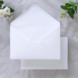 PONATIA 50 Pack A4 Envelopes, 4.3 x 6.3 White Envelopes Perfect for Gift Cards, Wedding Details Cards, Thank You Cards and any 4x6" Inner Sheets