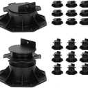 12 Pack Adjustable Deck Support Pedestal, Deck Support Pedestals Adjustable Height from 2-3/8" to 5-1/2"
