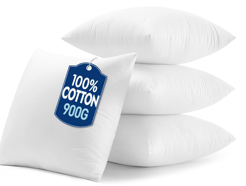 MIULEE 26x26 Pillow Inserts,Set of 4 100% Virgin Microfiber with Cotton Cover Throw Pillows for Couch Sofa and Bed
