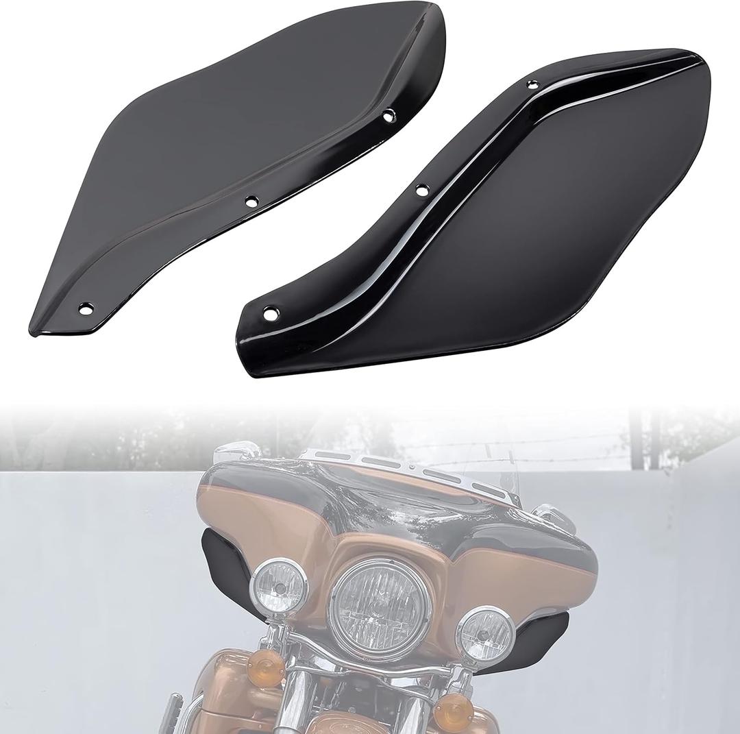 Smoked Fairing Air Deflector Windshield Motorcycle Fairing Side Wings Fixed-Position Wind Deflectors Side Shield for Harley Davidson Electra Glide Street Glide Trike 1996-2013 Accessories