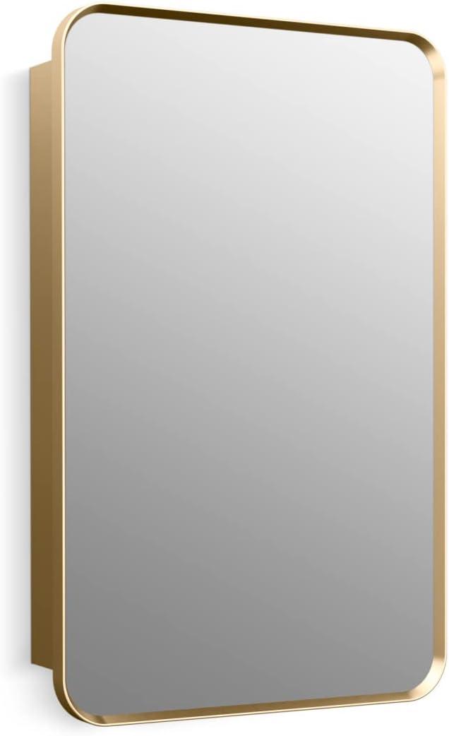 Kohler Verdera Medicine Cabinet, 22" x 34", Rectangular Design, Mirrored Interior, Adjustable Glass Shelves, Rustproof, Moderne Brushed Gold, K-35570-BGL