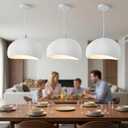 Wabi Sabi Pendant Light Oval, 15.7in Japanese Ceiling Fixture for Dining Room Kitchen Island Hallway Bedroom Restaurant, Modern Japandi Minimalist Hanging Lamp White E26 Base (40cm/15.7in)