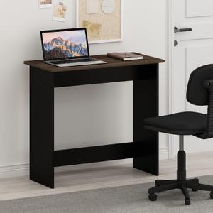 Furinno Simplistic 31-Inch Rustic Brown Computer Desk, Small Office Desk, Rectangular Home Office Desk with Drawers, Gaming Desk for Home Office, Bedroom, Study Room, Brown Walnut, New 32-In Wide