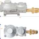 Flame King 2 Stage Propane LP Horizontal Super Compact Regulator with POL for RV, Vans, Trailers, Campers, 100lb, ASME Tank, Generators (G2R150B-POLa), POL Single Tank Regulator