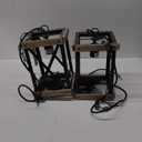 Farmhouse Pendant Light, Adjustable Metal and Wood Chandelier Light Fixture, Rustic Pendant Lighting for Kitchen Island, Bedroom, Dining Room and Entryway (Brown), 2 Pack