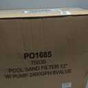 12" Above Ground Swimming Pool Sand Filter System with 1/ 4 HP 2400 GPH Pump, 7-Way Multi-Port Valve, Strainer Basket, Hose Adapters & Filter Media, for Pools Up to 10, 000 Gallons