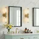 Hardwired Brushed Gold Wall Sconces Set of Two, Bathroom Light Fixtures with Clear Glass Modern Wall Scones for Bathroom Mirror Living Room Hallway Bedroom(Bulbs Not Include)