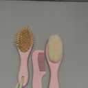 Baby Hair Brush and Comb Set for Newborn - Wooden Baby Hair Brush Set with Soft Goat Bristle, Baby Brush Set for Newborns, Baby Brush and Comb Set Girl, Boy, Toddler Cradle Cap Brush (Oval, Blush)