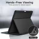 JETech Case for iPad Air 13-Inch M4/M3/M2 (2026/2025/2024) with Pencil Holder, Slim Folio Stand Protective Tablet Cover, Multi-Angle Viewing, Auto Wake/Sleep (Black)