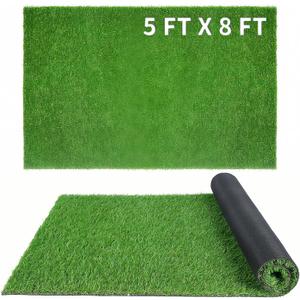 XLX TURF 5FT x 8FT Artificial Grass Rug for Patio Balcony, Realistic Fake Grass Carpet for Indoor Outdoor Flooring - Kids Playground, Dog Kennels Pet Turf with Drainage