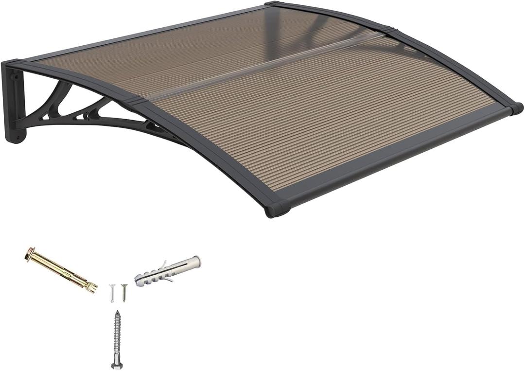 Door Awning 32"x40" Window Awning for Doors Canopy Exterior, Polycarbonate Cover for House Porch Patio Deck, UV Rain Snow Sunlight Protection, Hollow Sheet, 32x40in