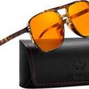 FEISEDY Amber Blue Light Glasses for Computer Gaming Orange/Yellow lens Anti Eyestrain Sleep Glasses G2835 (Tortoise)