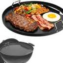Full Size Griddle Insert for Weber 22 Inch Charcoal Grills Non-stick Flat Top Griddle for Weber 22" Original Kettle Master-Touch and Performer Deluxe Charcoal Grill and Most 22-Inch Round Grills