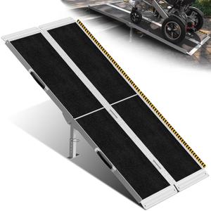 VNN 5ft Wheelchair Ramp with 4 Support Legs, Seamless Portable Aluminum Ramps for Wheelchairs for Home Steps & Stairs, Heavy Duty Non-Slip Mobility Scooter Threshold Ramp, 800lbs Capacity