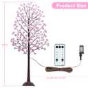 7FT Lighted Cherry Blossom Tree - Faux Artificial Light Up Pink Tree with 144 Lights, 432 Lush Flowers, Timer, Remote 8 Modes Cherry Blossom Tree for Spring Wedding Valentines Indoor Outdoor Decor