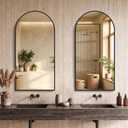 CIRCUMI Arched Wall Mirror, 20"x40" Black Arched Mirror for Bathroom
