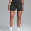 Sogetdo Workout Biker Shorts Women Scrunch Butt 4.5" (Black, L)
