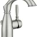 Moen Sarona Spot Resist Brushed Nickel One-Handle Single Hole Rustic Farmhouse Bathroom Sink Faucet with Optional Deckplate, 84144SRN