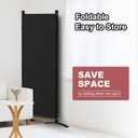 Kokorona 3 Panel Room Divider, 6FT Tall Folding Privacy Screen Wall Dividers, Portable Privacy Screen Freestanding Room Divider for Room Separation, Included - Cover Strips, Black, 102''W x 71''H