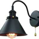 Vintage Black Farmhouse Wall Sconces,Industrial Gooseneck Wall Lamp (01-Gooseneck Wall Light)