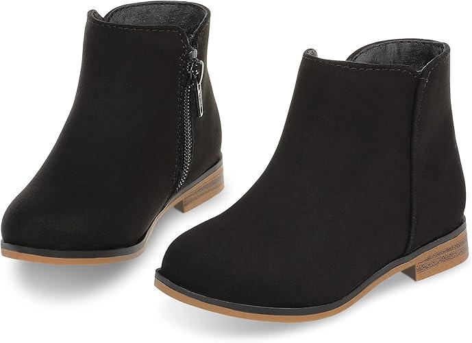Girls Boots Kids Ankle Boots Side Zipper Booties Fashion Short Suede Low Heels,13