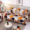 Shukii Stretch Couch Covers Printed Sofa Covers for 3 Cushion Slipcovers Universal Furniture Protector with 1 Pillowcases (3-Seater 70-86 inch) (3-Seater 190-230cm)