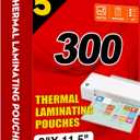CAREGY 300 Pack Laminating Sheets, Holds 8.5 x 11 Inch Sheets,5 Mil Thermal Laminating Pouches,9 x 11.5 Inches Lamination Sheet Paper for Laminator, Clear, Letter Size, Office and School Supplies