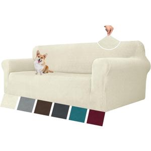 MAXIJIN Stretch Oversized Couch Covers for 3 Cushion Couch (91"-110"), 1-Piece Large Sofa Cover Slipcover Furniture Protector for Kids,Dogs (Extra Large, Diamond Pattern Beige)