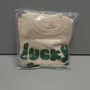 Nibbcoa Newborn Baby Boy St Patricks Day Outfit Lucky Boy Embroidery Knit Sweater Romper Long Sleeve Knitted Bodysuit (S-Apricot, 3-6 Months)