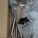 NIITAWH Stainless Steel Kitchen Utensils Set, 6 Pcs Professional All Metal Cooking Utensils Set 12-13.6 Inch, Wok Spatula, Ladle, Skimmer, Slotted Spatula Turner, Spaghetti Spoon, Large Spoon