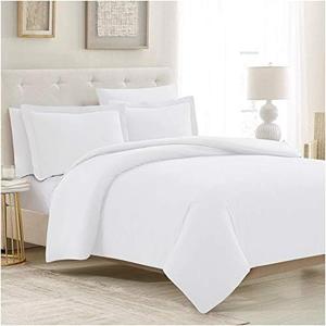 Mellanni Duvet Cover Set - 5 PC Iconic Collection Bedding Set - Hotel Luxury, Extra Soft & Cooling - Microfiber - Button Closure and Corner Ties (Oversized King, White)