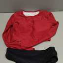 Cromi Women Two Piece Long Sleeve Swimsuits Rash Guard Bathing Suit Sun Protection Crop Top with Swim Bottom (Medium, Burgundy/Black)