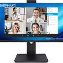 23.8 Business Webcam Monitor, 1080P IPS Monitor 75HZ, Video Conference Monitor - Built-in Adjustable 5MP Webcam, Mic Array, Speakers, Eye Care, Frameless, HDMI, DP, VGA, USB 2.0