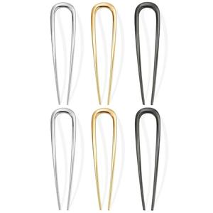 6 PCS Metal French Hair Pin for Women, Large Styling Pins for Thin Thick Hair, Hair Pin for Buns, French Twist Pin Wavy U Shaped