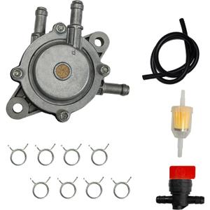 Aluminum Alloy Fuel Pump Replacement Set Compatible with Part 808656 691034 808281 692313 557033 Briggs Stratton Kohler Lawn Mower Tractor Prevent Oil Leakage Chrome