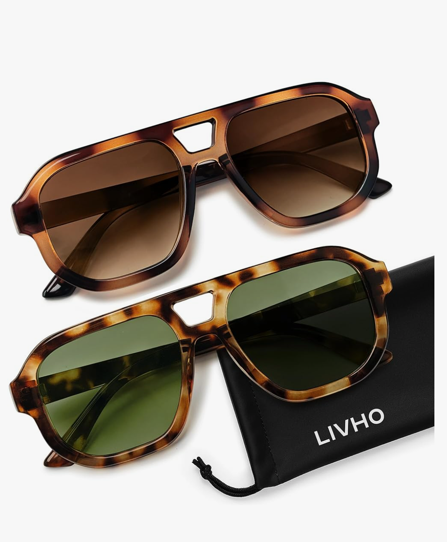 Trendy Polarized Square Aviator Sunglasses Women Men Square Eyewear Frame, Retro Sun Glasses for Women Men 2025 Shades
400+ bought in past month