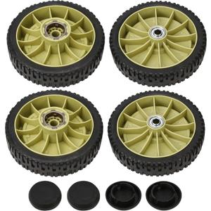 4 Pack Lawn Mower Wheels HR214 Replacement for Honda HRU196 HRU214 HRU215 HRU216 HRC216K1 Series, Front & Rear Wheels Kit, 200mm Diameter, Push Riding Mowers Tires Care Parts, Maintenance Accessories