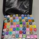 AnyMark Alcohol Markers Brush Tip, 100+1 Colors Dual Tip Brush & Chisel Alcohol-Based Art Markers Set with Case for Adult Artists Drawing Coloring