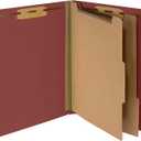 10 Red Classification Folders - 2 Divider - 2 Inch Tyvek Expansions - Durable 2 Prongs Designed to Organize Standard Medical Files, Law Client Files, Office Reports - Letter Size, Red, 10 Pack