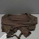 Women Ballet Wrap Top Long Sleeve Self Tie Dance Shirt Pilates Yoga Tops Y2k Workout Active Blouses (Small, Brown)