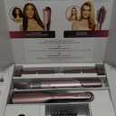 Shark FlexFusion Hair Straightener & Powerful Hair Dryer with Fusion Hair Brush, Ceramic Air Styler with Auto-Wrap Curlers & Concentrator, Ceramic Plates, Cosmic Blush HD641S